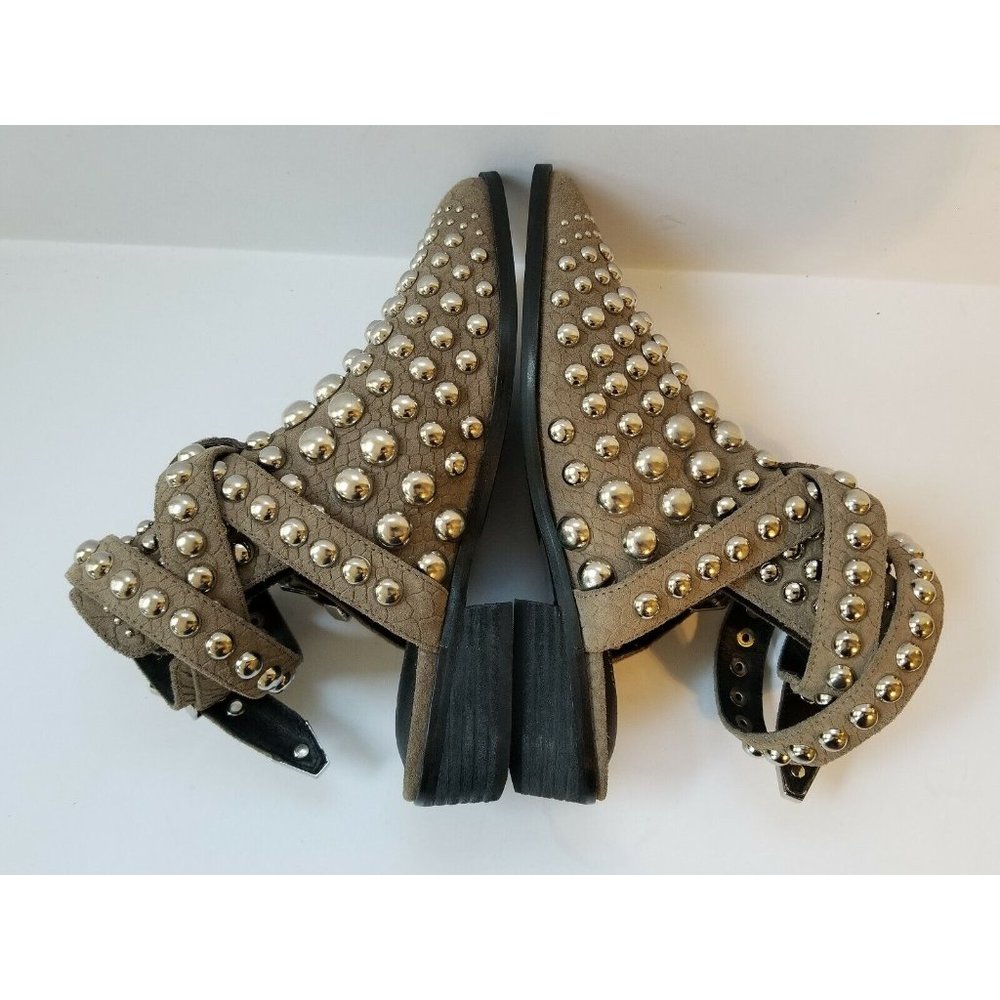 Free People Jeffrey Campbell Milano Stud Boot Snake Slide Flats Size 5 - Picture 4 of 6